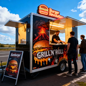 Food Truck, Remolque <span class=keywords><strong>de</strong></span> Comida Comercial, Carrito <span class=keywords><strong>de</strong></span> Comida Rápida, Helados, Bebidas, Dulces, Postres, Café, Terraza, Área <span class=keywords><strong>de</strong></span> Descanso - Product Image 1