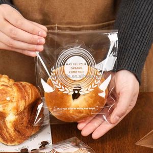 Disposable clear Plastic Bread <b>Bag</b> <b>Puff</b> Doughnut Croissant Meal <b>Bag</b> Self-adhesive Thickened Take-out <b>Bag</b> - Product Image 3