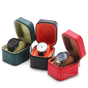 Boîte à montres en cuir de luxe haut de gamme, boîtes de présentation de montres rondes de qualité supérieure avec un matériau en cuir haut de gamme - Product Image 4