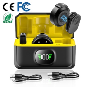 Tiếng ồn hủy bỏ không dây Clip Lavalier Microphone không dây ve áo mics cho điện thoại di động máy ảnh ghi âm phát thanh truyền hình phỏng vấn - Product Image 1