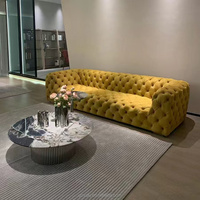 Canapé convertible Chesterfield américain haut de gamme nordique moderne pleine boucle couleur Champagne Design minimaliste Internet extensible