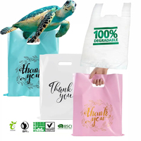 Sac de remerciement écologique en PLA de luxe pour vêtements et marchandises, sac de courses compostable et biodégradable en plastique