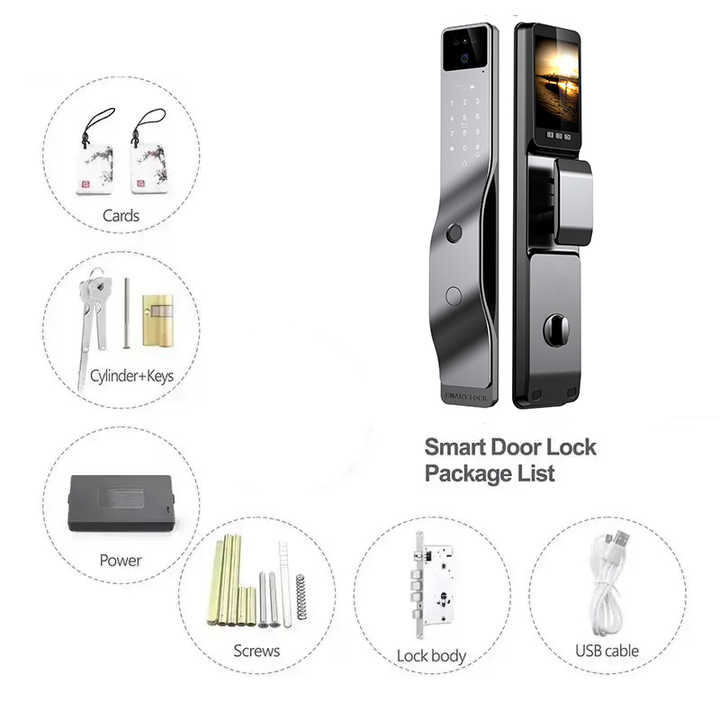Tuya 3d Face Recognition Smart Lock With Camera Cerradura Inteligente Wifi App Palm Unlock Digital Smart Locks Factory Price · image 7