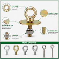 Oeil de fixation adhésif pour montage en surface avec plaque de base, fixation personnalisée OEM