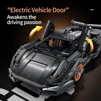 Guly 10663 MOC City 1:8, Kits de Modelos de Superautos Creativos, Bloques de Construcción de Autos Deportivos, Auto de Carreras para Adultos, Regalos, Conjuntos de Bloques de Construcción