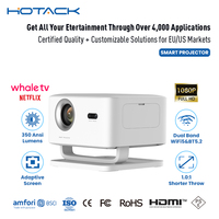 Hotack Vente Flash X4AA Projecteur Portable Intelligent Android 13 pour Camping Extérieur Full HD 1080P Vidéo Home Cinéma 4K Proyector
