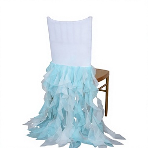 Funda de Silla de Organza Clásica Europea, Volantes de Tul, Cubre Respaldo de Silla, Accesorios de Decoración para Bodas, Banquetes, Fiestas, Hoteles y Eventos - Product Image 1