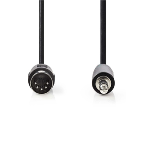 Cable de audio de 5 pines DIN macho a 3.5mm macho, 1.0m, negro - Product Image 2