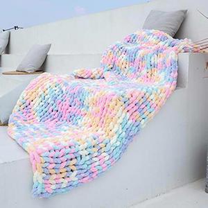 Manta de Chenilla Multicolor Extra Grande, Tejido Arcoíris Extra Suave para Decoración Moderna de Sala de Estar, Manta Acogedora para Sofá - Product Image 5