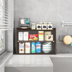 Kitchen Dish Cabinet With Glass Door And <b>Drawer</b> For <b>Storage</b> In Kitchen - Product Image 3