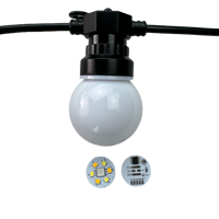 Ampoule à pixels adressables 3D de 50 mm, globe laiteux, DC12V/24V, 30 pixels/chaîne, IP68, RGB, RGBW, couleur pleine, RGB/RGBW/RGBCCT, fil 3 cœurs 18AWG