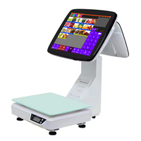 Balance tactile et terminal de point de vente Zhongji Ts15 avec imprimante thermique, système d'exploitation Windows, stockage 256 Go pour magasins de fruits et supermarchés de produits frais