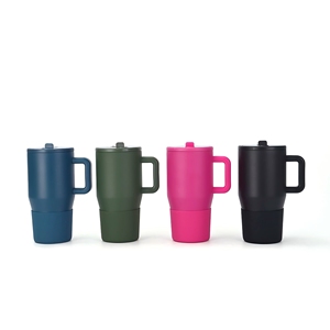 Venta al por mayor 20oz Handy Ice <span class=keywords><strong>Bully</strong></span> Cup 304 termo aislado de acero inoxidable taza de coche con asa plegable vaso de viaje de paja - Product Image 2