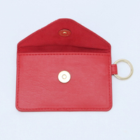 Dompet Lipat Kulit PU Motif Buaya dengan Gantungan Kunci, Tempat Kartu Kredit & ID, Unisex, Ukuran Kecil, Bisa Custom Emboss