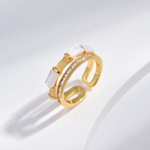 Bague personnalisée en argent sterling 925 plaqué or 14 carats, motif nœud, pour couple, style hip-hop, avec pierres précieuses, pour femme et fille - Product Image 4