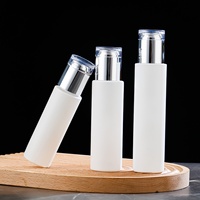 Flacon pompe rond en verre blanc/transparent de luxe 30ml-120ml pour sérums de soin, emballage cosmétique et diffuseurs à bâtonnets, avec sérigraphie