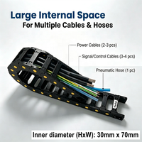 Chaîne porte-câbles flexible Yodel 30x70mm en nylon pour la protection des câbles CNC et d'automatisation