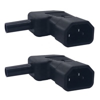 Adaptor Steker Listrik 90 Derajat IEC 320 C14, Konektor Pria Dapat Dikirim Ulang