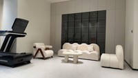 Canapé en tissu style Wabi-Sabi, forme ondulée créative, modèle une place K77, rembourrage en éponge, chaise confortable pour espace de repos de magasin de vêtements