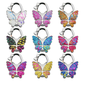 Cintre de sac à main de papillon de paillettes, cintres de table de sac à main d'accessoire de sac à main de femmes de bling bling, cintre de sac d'étudiant - Product Image 6