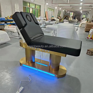 Kisen Customize Color High Quality Leather Comfortable Foam Mattress Fashion Led Light 4 Mortors Massage Table Beauty <b>Bed</b> - Product Image 2