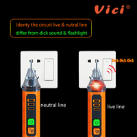 VICI-Bolígrafo de prueba de luz de sonido de inducción inteligente para electricista, pluma de prueba de voltaje de punto de rotura, cable vivo neutro