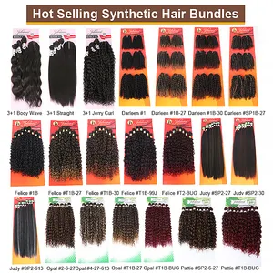 Julianna Synthetisch Haar Extensions Organische Hittebestendige Hoge Temperatuur Fiber Hair Packs Inslag Weave Synthetisch Haar Bundel