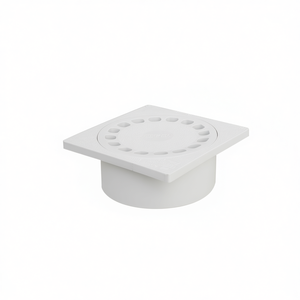 Tapa de alcantarilla sifónica 100x100mm con salida vertical interna, gris, PP - Product Image 1