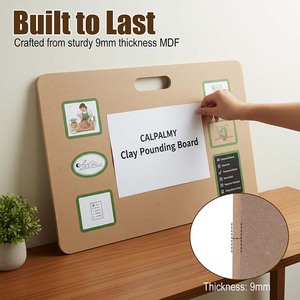 Planche <span class=keywords><strong>à</strong></span> <span class=keywords><strong>modeler</strong></span> portable en MDF brun LISI avec poignée pour poterie, céramique, argile polymère, estampage/cuisson (multiple) - Product Image 5
