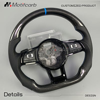 Volant personnalisé en fibre de carbone véritable pour Volkswagen Golf R GTI Scirocco Jetta MK7 2015-2019, accessoires intérieurs améliorés