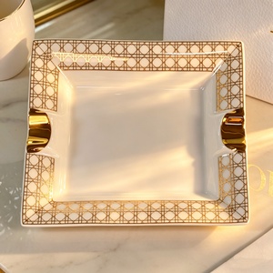 Cenicero de Cerámica de Lujo Ligero, Estilo Europeo, Cuadrado, para Oficina, Sala de Conferencias, Decoración, Regalo Empresarial - Product Image 5
