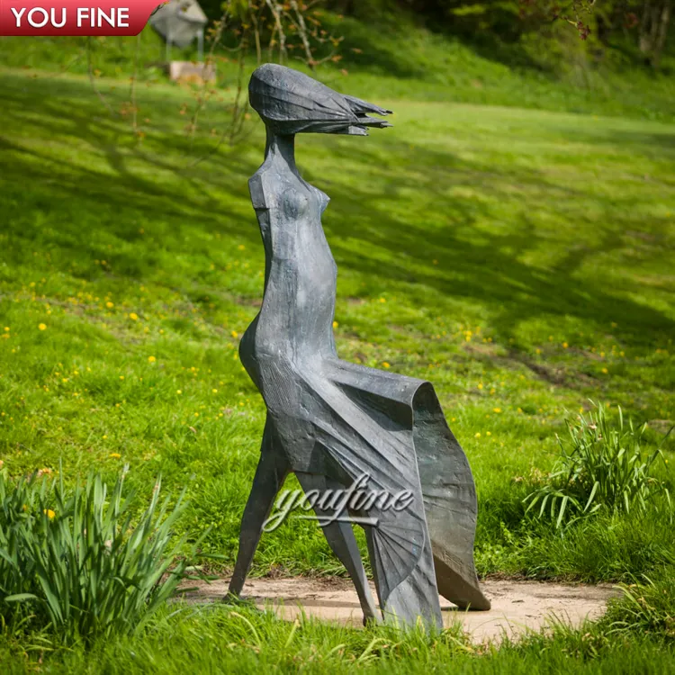 Escultura geométrica de Metal abstracto para mujer, figura de bronce de viento alto, estatua de ynn Chadwick
