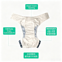 Couche-culotte réutilisable pour adulte avec fermeture latérale en PUL, doublure en soie glacée, motif numérique/uni, anti-fuite pour personnes âgées