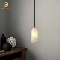 Lámpara colgante única de alabastro minimalista de diseño nórdico, lámpara de araña moderna de lujo para comedor con isla de cocina