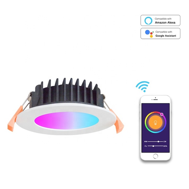 Smart Home Lights Tuya Zigbee Speaker Control Rgbw Color Cct Square Surface Recessed Mini Proyector Wifi Led Ceiling Downlight