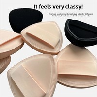 JLY Rubycell Black Pineapple Triangular Puff Souffl Skin-Tone Cushion Foundation Doesnt Absorb Powder Dual-Use Wet Dry Puff