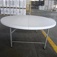 Tables pliantes rondes en HDPE blanc granit de 4 pieds pour banquets et réceptions en plein air – Offre spéciale