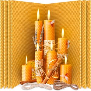 Kit per la produzione di candele in cera d'api <span class=keywords><strong>da</strong></span> 8*8 ''-100% a nido d'ape in pura cera d'api con stoppino di cotone per candela fai <span class=keywords><strong>da</strong></span> te - Product Image 2