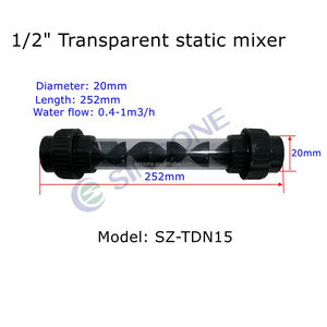 Sinoone 1/2in uPVC tĩnh Mixer 20 mét nhựa nối cho chất lỏng Ozone nước xử lý nước tĩnh trộn tay áo - Product Image 3