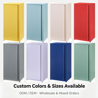 Mini-armoire d'angle durable à une porte en acier, rangement pour salon, casier métallique, gain de place, étagères réglables, moderne