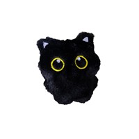 Porte-clés en peluche chat noir en coton PP fait main, en forme de charbon, avec grands yeux mignons, cadeau idéal pour filles et couples