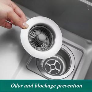 Filtro de desagüe de acero inoxidable para fregadero de cocina con sistema de rebote y tapón - Product Image 3