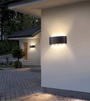 Applique murale LED en aluminium et verre émaillé, étanche IP65, blanc chaud 3000K, moderne, pour jardin extérieur