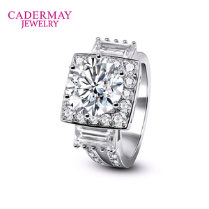 Cadermay 사용자 정의 <span class=keywords><strong>Silver925</strong></span> 모이 사 나이트 반지 11mm 5ct 메인 라운드 모이 사 나이트 다이아몬드 약혼 파티 반지 여성 남성 - Product Image 1