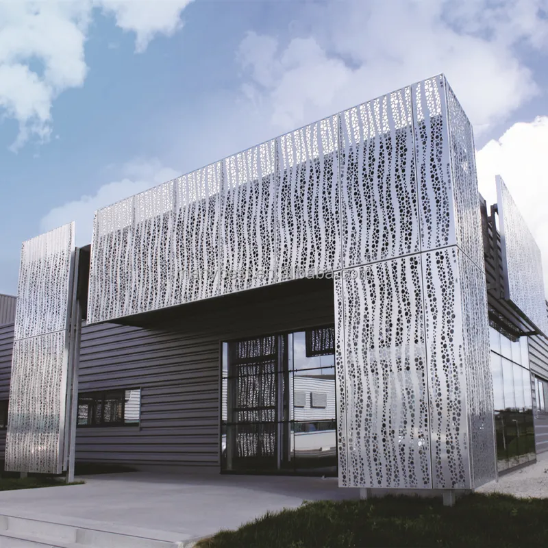 Panneau de façade de parement en métal en aluminium design contemporain pour extérieur