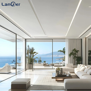 As2047 cửa sổ kính ba lớp hiện đại cho khách sạn hình ảnh lớn Cửa Sổ Màu Đen toàn cảnh cửa sổ sàn Trần cố định treo nhà máy - Product Image 4