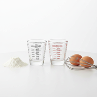 Lot de 2 verres à expresso 30 ml, tasses doseuses en verre résistant à la chaleur, avec échelle graduée transparente, compatibles lave-vaisselle et cuisinière, pour bar à café, maison et cuisine