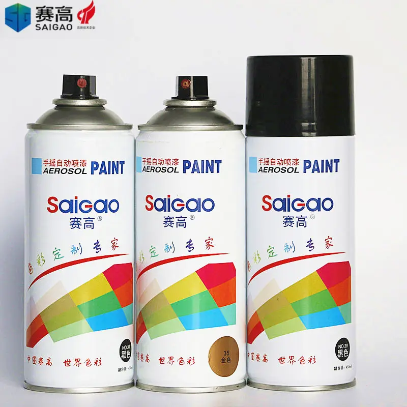Top quality saigao bulk spray painting aerosol car mirror gold chrome effect spray paint