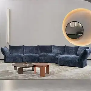 Tecido microfibra lounge suite real king villa sofá conjunto luxo francês sofás clássico couro l u forma pano para casa luxo