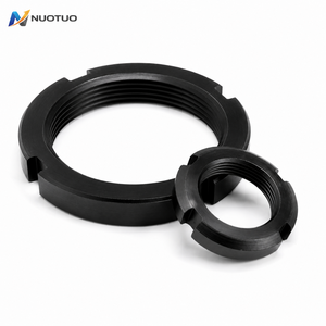 Porca de Segurança Redonda com Fenda Padrão GB812 DIN981 em Aço Carbono com Acabamento Óxido Preto M10 M12 M14 - Product Image 1